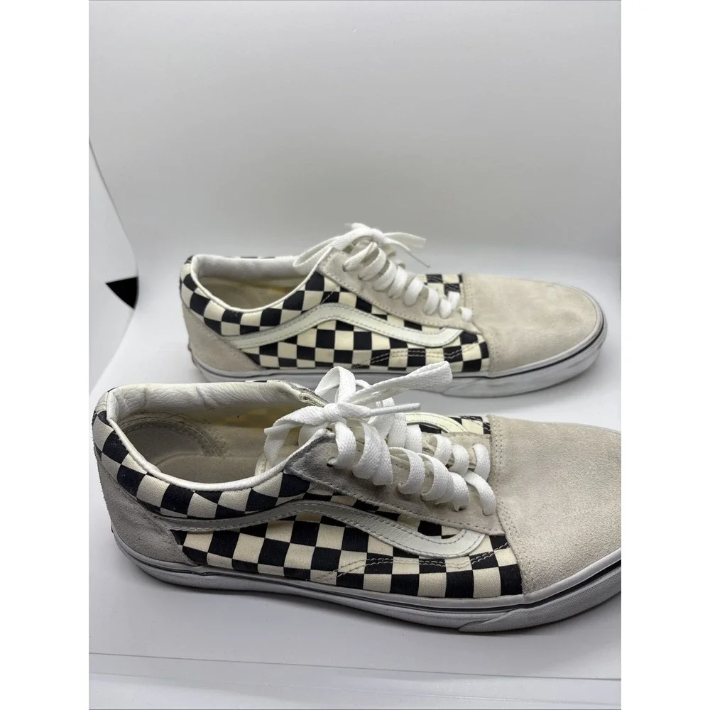 Vans Old Skool Sneaker Checkerboard Off White Black Mens 9.5 VN0A38G127K